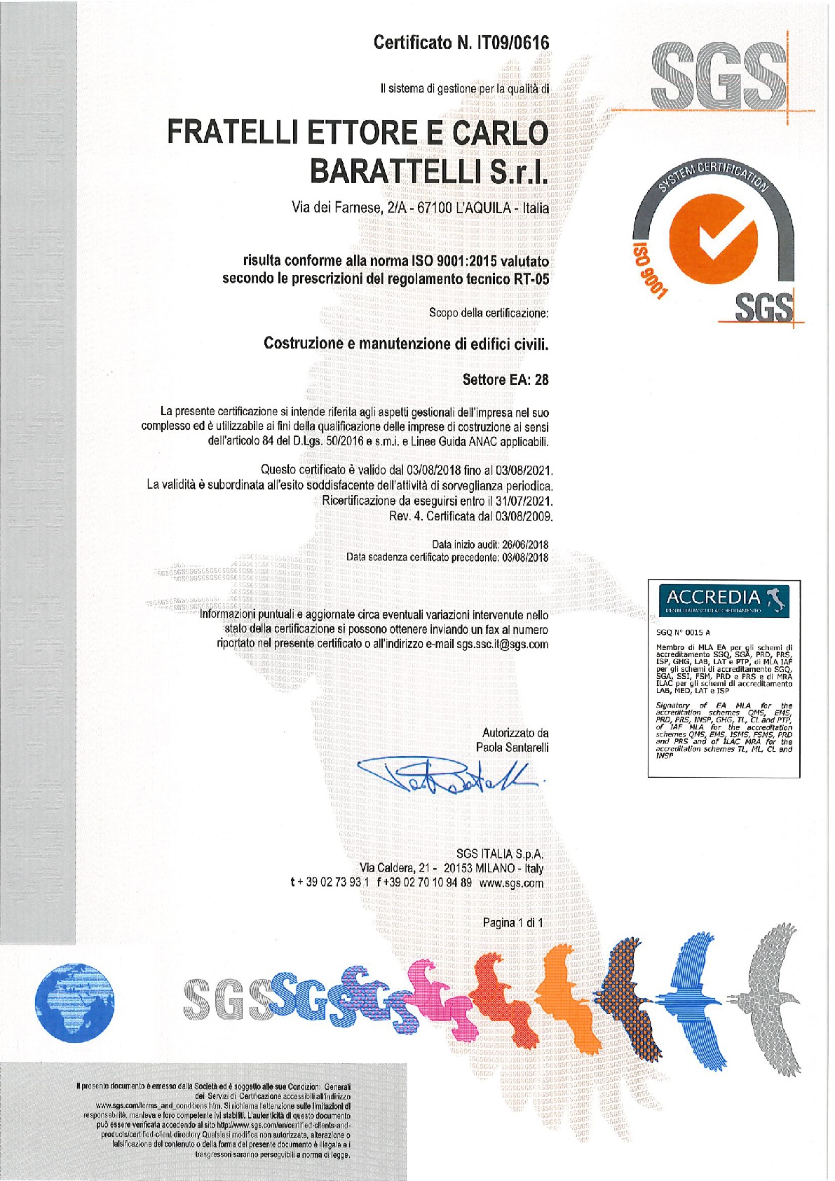 Certificato ISO-001
